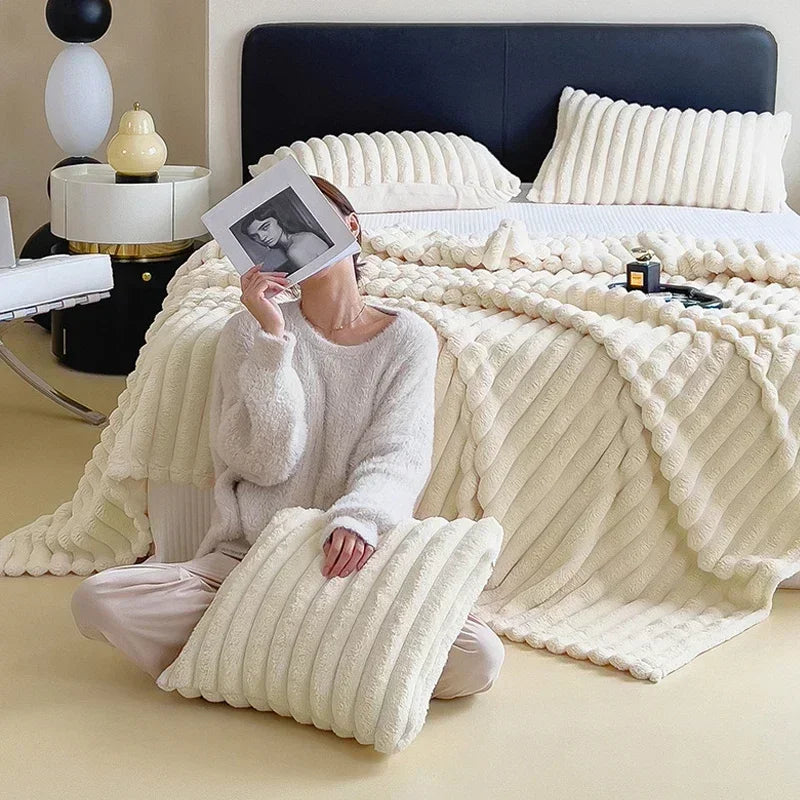 Frendorf | CozyCouture | Plüsch Decke | Luxuriöser Komfort | Ultimative Wärme | Bettwäsche | Decke Sofa