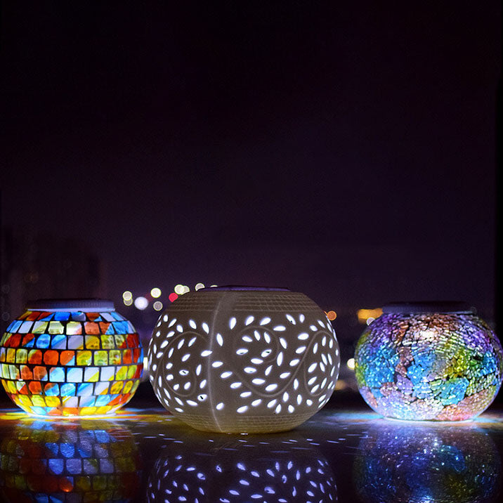 Frendorf | SolarArt Gartenleuchte | Kreatives Design aus Buntglas | LED Solar | Outdoor Beleuchtung