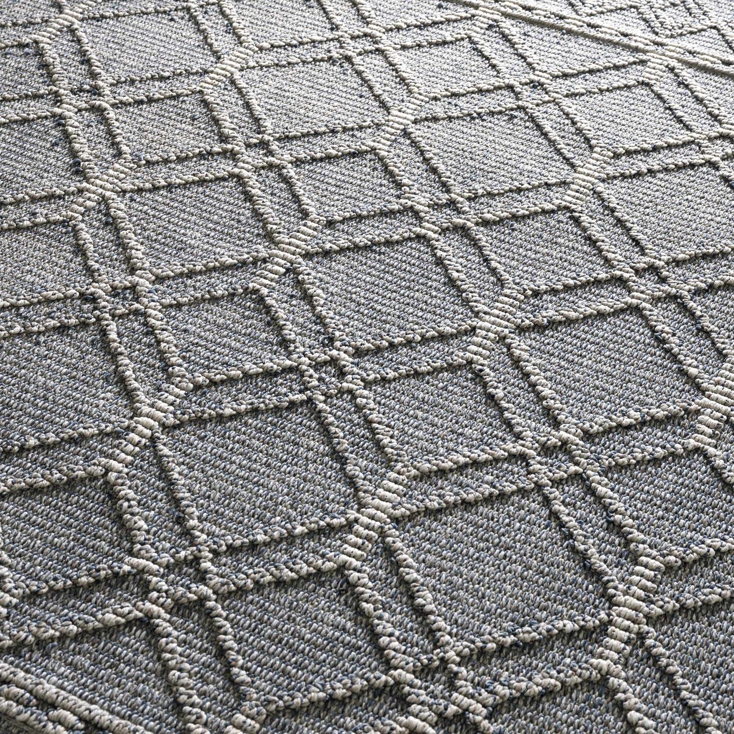Diah Grau Blau & Knochen Teppich - Ausverkauf