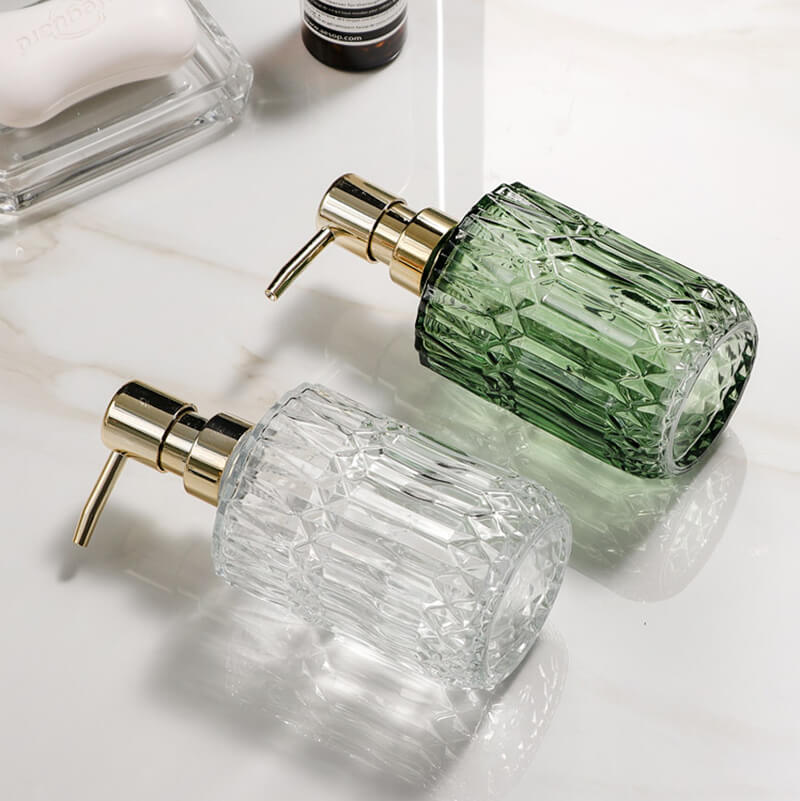 Diamantmuster Glas Seifenspender