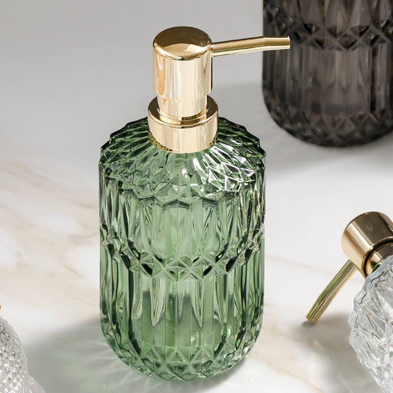 Diamantmuster Glas Seifenspender