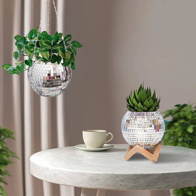 Frendorf | GlamPot Diskokugel-Pflanzgefäß | Stilvolle Dekoration | Modernes Design | Indoor & Outdoor