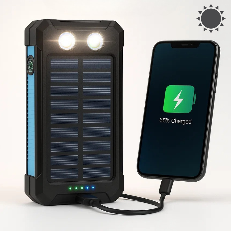 Frendorf | 500000mAh Solar-Ladegerät Wasserdichter Power Bank Extern