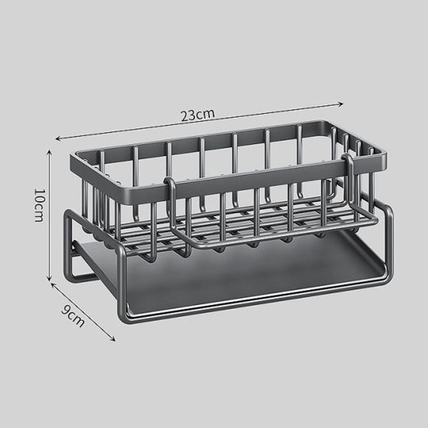 Frendorf | Rostfreier Edelstahl Spülen Organizer Regal - Küchen-Schwamm, Seife, Geschirrtuch Halter Regal Korb