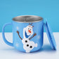 Disney Taschen Frozen Elsa Anna Prinzessin Cartoon Milch Tasse Becher 3D Mickey Minnie Edelstahl Tasse Baby Kinder Mädchen Kaffeetasse