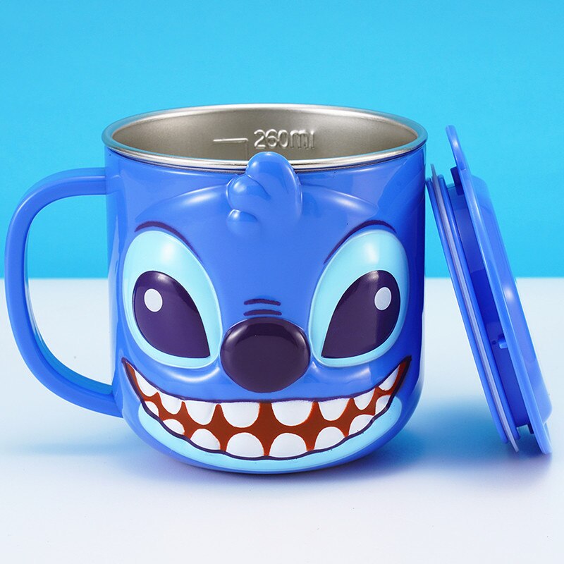 Disney Taschen Frozen Elsa Anna Prinzessin Cartoon Milch Tasse Becher 3D Mickey Minnie Edelstahl Tasse Baby Kinder Mädchen Kaffeetasse