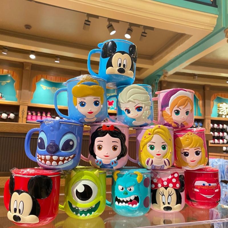 Disney Taschen Frozen Elsa Anna Prinzessin Cartoon Milch Tasse Becher 3D Mickey Minnie Edelstahl Tasse Baby Kinder Mädchen Kaffeetasse