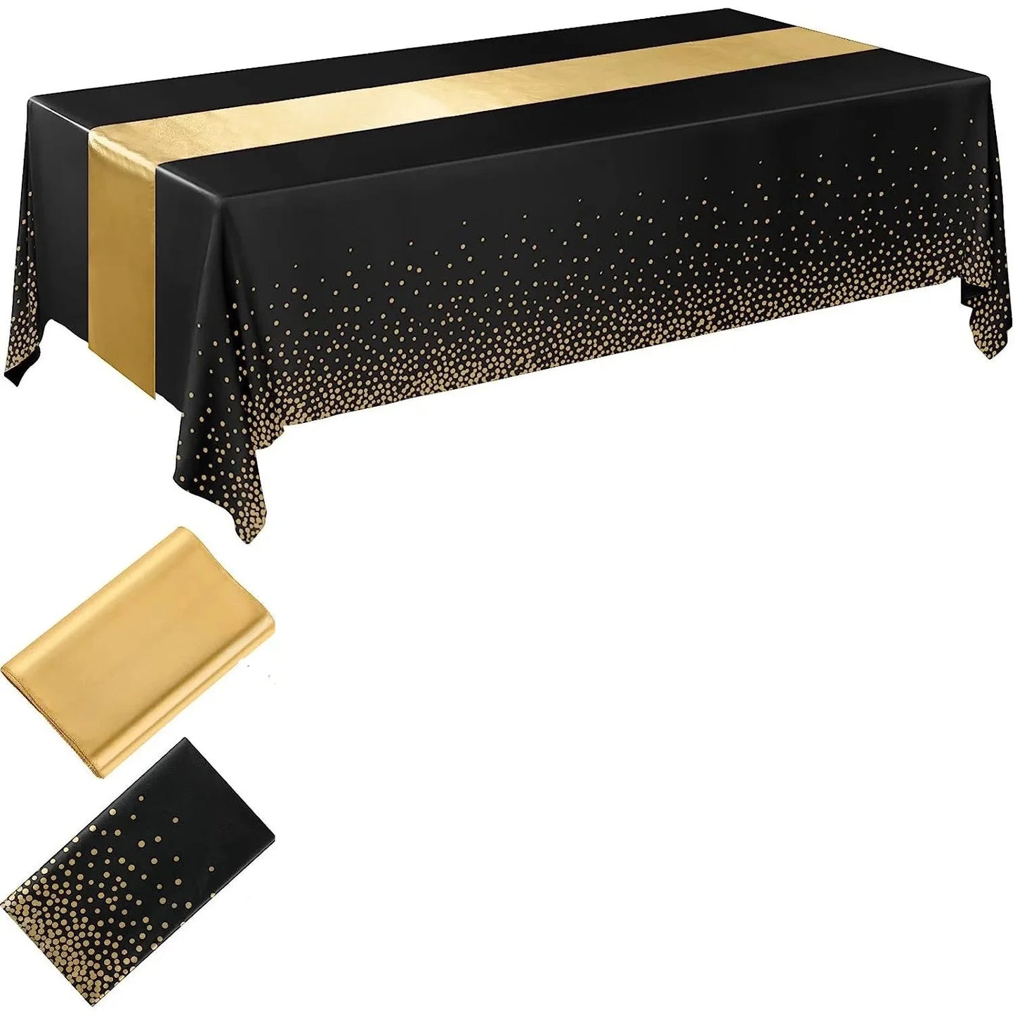 Einweg-Tischdecke Party-Tischdecke Satin Tischläufer-Set PEVA Wasserdicht Rosen Gold Hochzeit Bankett Tischdecke 54x108 Zoll