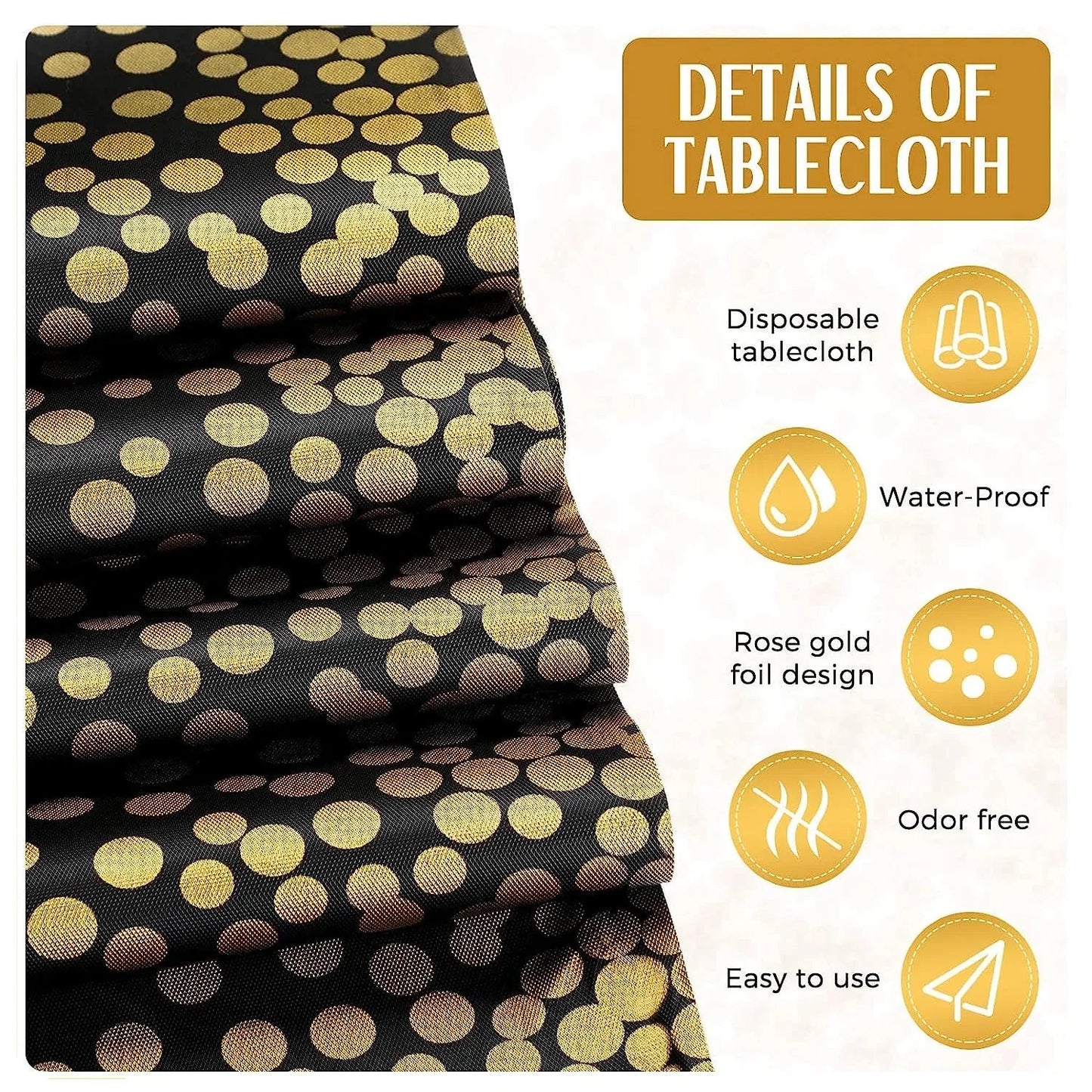 Einweg-Tischdecke Party-Tischdecke Satin Tischläufer-Set PEVA Wasserdicht Rosen Gold Hochzeit Bankett Tischdecke 54x108 Zoll