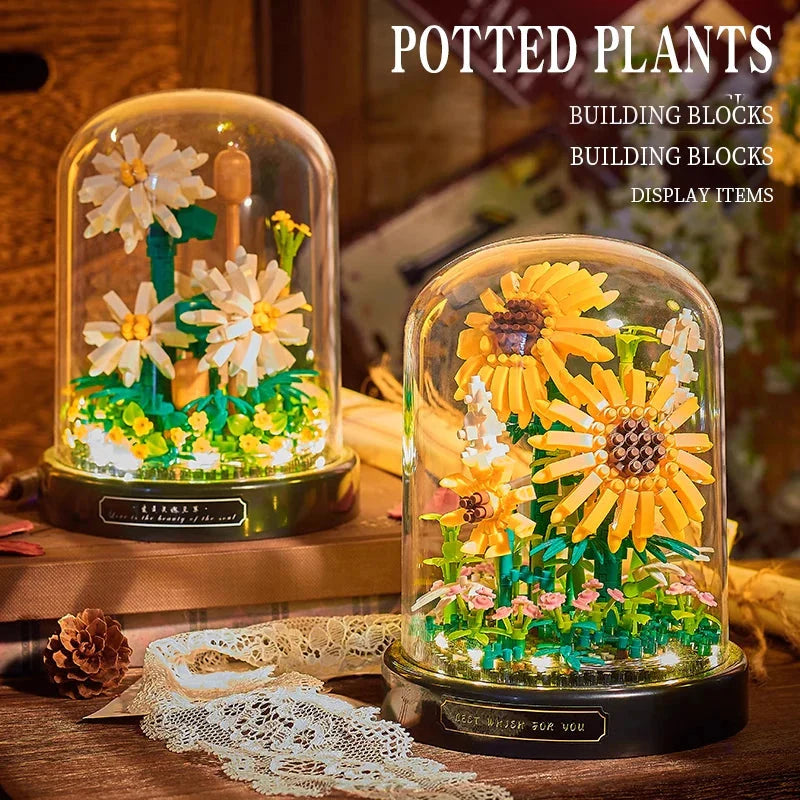 Diy Mikro Blumen Bausteine Mini Ziegel Partikel Ewiges Leben Blumen Heimdekoration Zusammenbau Puzzle Spielzeug Kinder Geschenk
