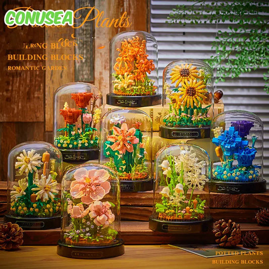 Diy Mikro Blume Bauklötze Mini Ziegel Partikel Ewiges Leben Blumen Heimdekoration Zusammenbau Puzzle Spielzeug Kinder Geschenk