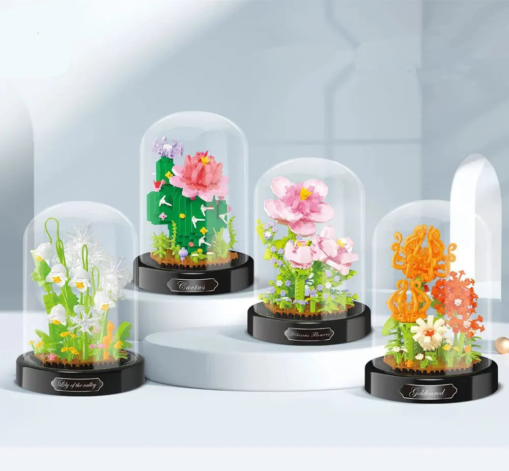 Diy Mikro Blumen Bausteine Mini Ziegel Partikel Ewiges Leben Blumen Heimdekoration Zusammenbau Puzzle Spielzeug Kinder Geschenk