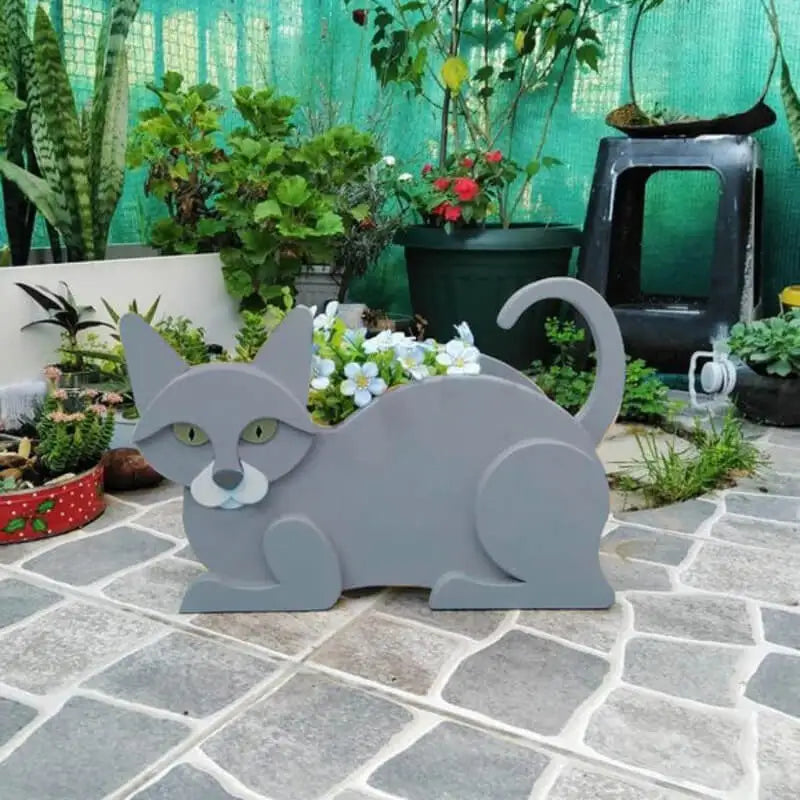 Übertopf in Katzenform - KittyPot - Gartenstatue Katze - Gartendekoration