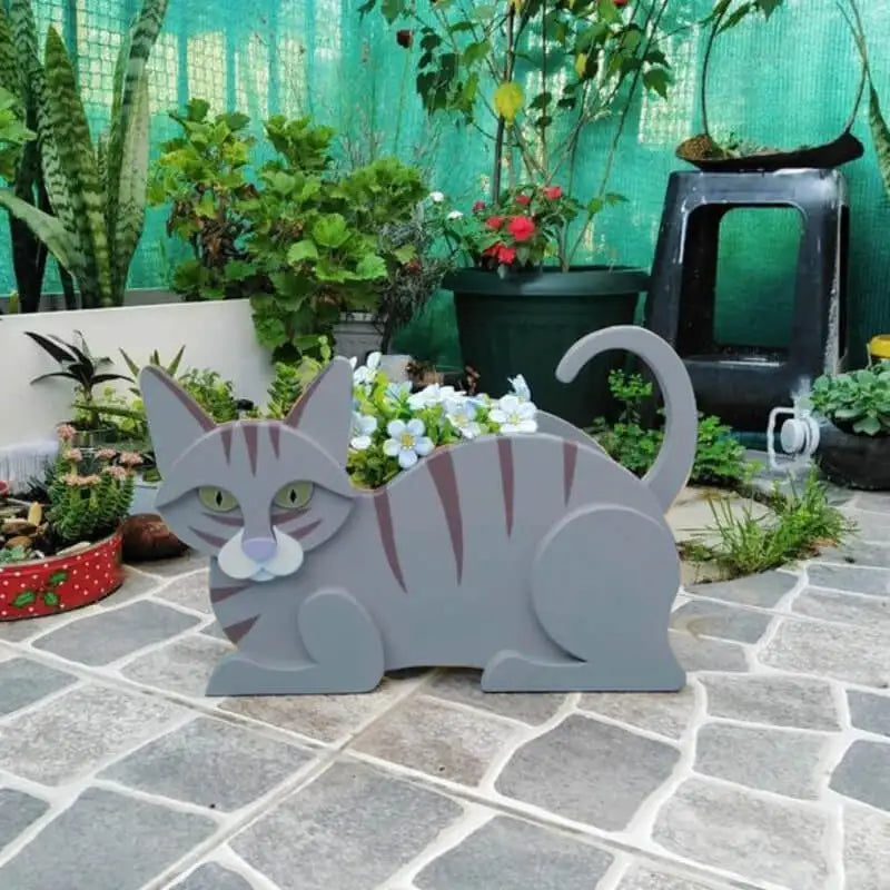 Übertopf in Katzenform - KittyPot - Gartenstatue Katze - Gartendekoration