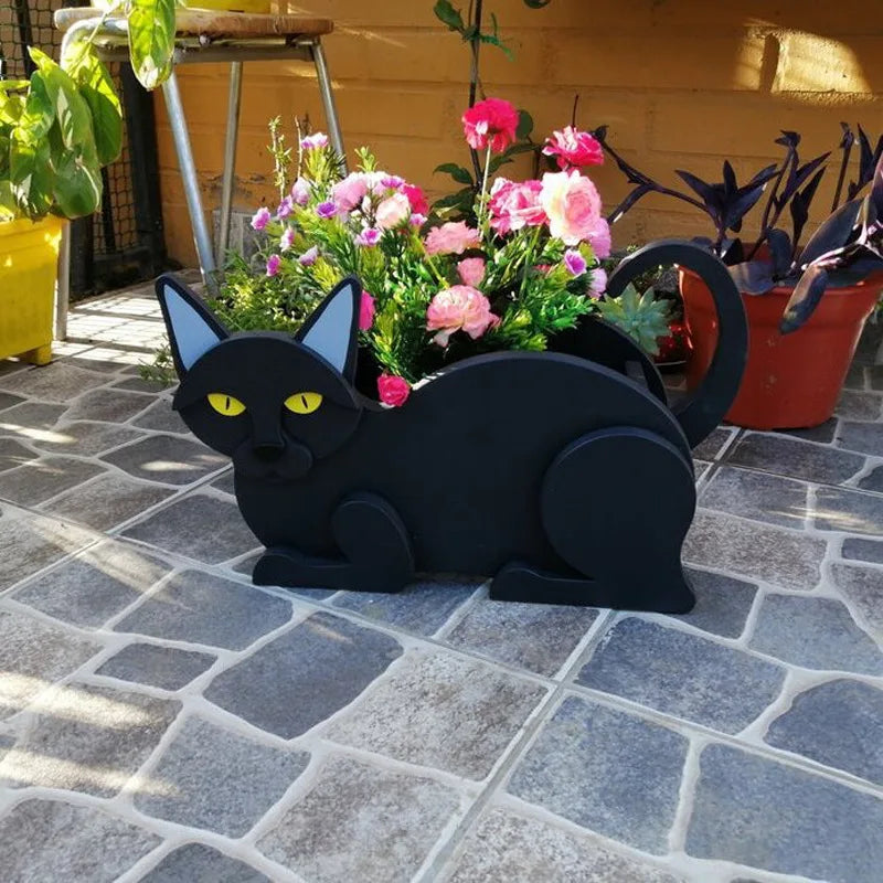 Übertopf in Katzenform - KittyPot - Gartenstatue Katze - Gartendekoration