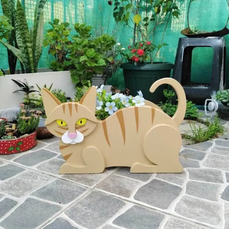 Übertopf in Katzenform - KittyPot - Gartenstatue Katze - Gartendekoration