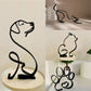 Hundekunst Skulptur Metall Hund Abstrakte Minimalistische Kunst Eisen Figuren Büro Schreibtisch Zubehör Für Wohnkultur Süße Miniatur