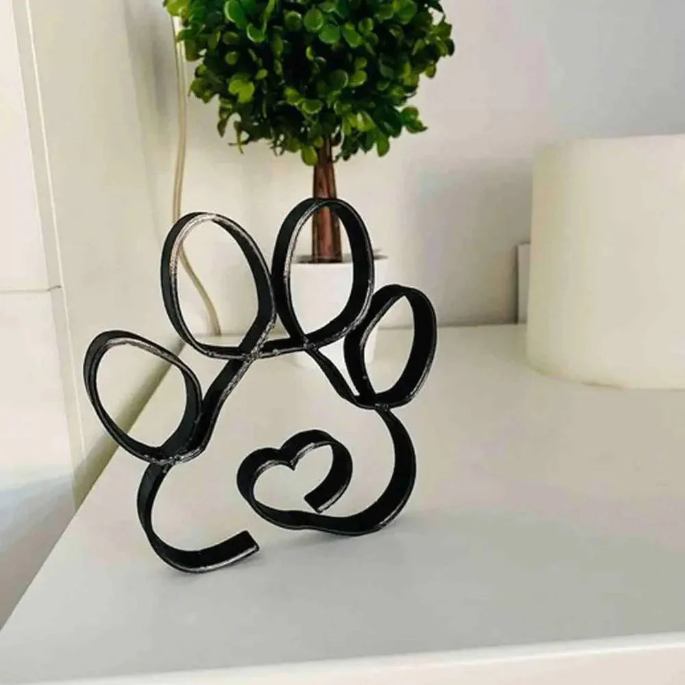 Hundekunst Skulptur Metall Hund Abstrakte Minimalistische Kunst Eisen Figuren Büro Schreibtisch Zubehör Für Wohnkultur Süße Miniatur