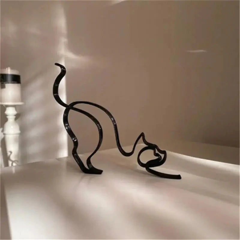 Hundekunst Skulptur Metall Hund Abstrakte Minimalistische Kunst Eisen Figuren Büro Schreibtisch Zubehör Für Wohnkultur Süße Miniatur
