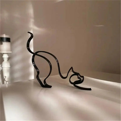 Hundekunst Skulptur Metall Hund Abstrakte Minimalistische Kunst Eisen Figuren Büro Schreibtisch Zubehör Für Wohnkultur Süße Miniatur
