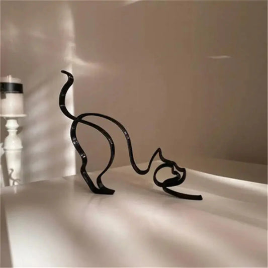 Hundekunst Skulptur Metall Hund Abstrakte Minimalistische Kunst Eisen Figuren Büro Schreibtisch Zubehör Für Wohnkultur Süße Miniatur