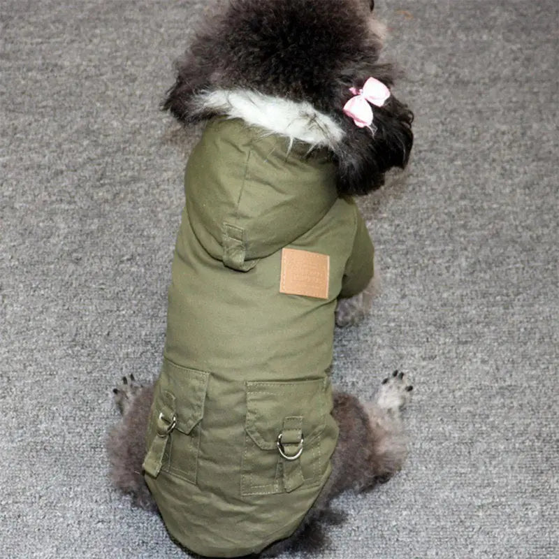 Frendorf | Hundejacke mit Fellbesatz Kapuze - Hunde- und Katzenbekleidung