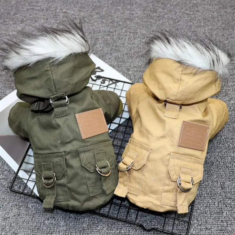 Frendorf | Hundejacke mit Fellbesatz Kapuze - Hunde- und Katzenbekleidung