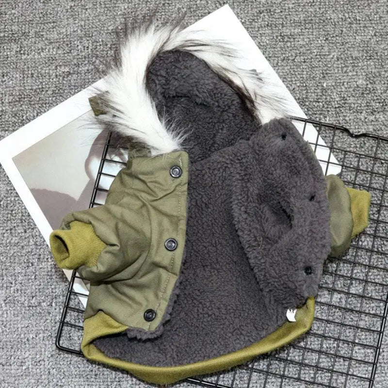 Frendorf | Hundejacke mit Fellbesatz Kapuze - Hunde- und Katzenbekleidung