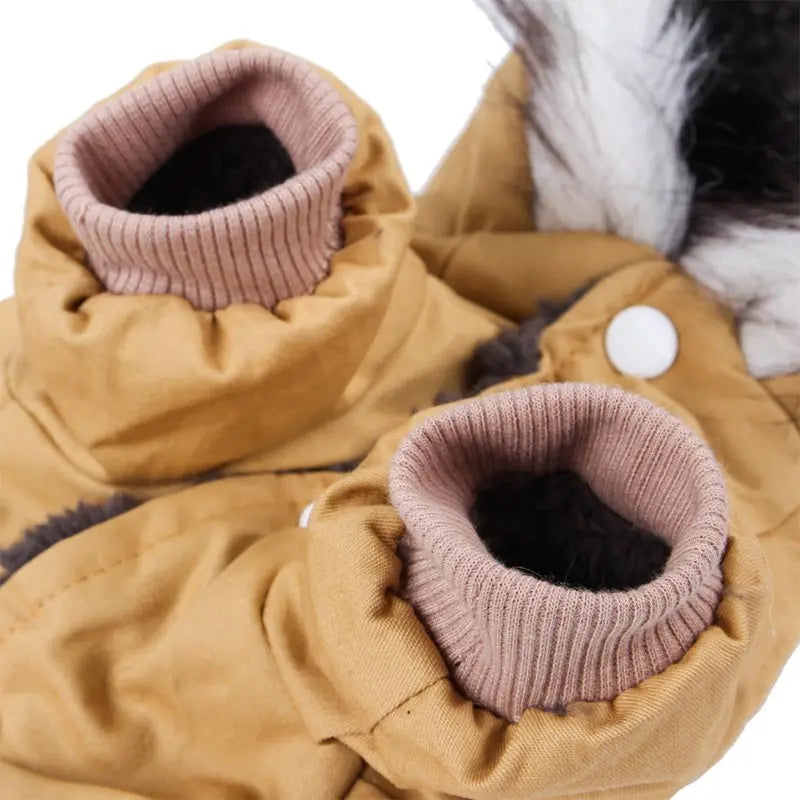 Frendorf | Hundejacke mit Fellbesatz Kapuze - Hunde- und Katzenbekleidung