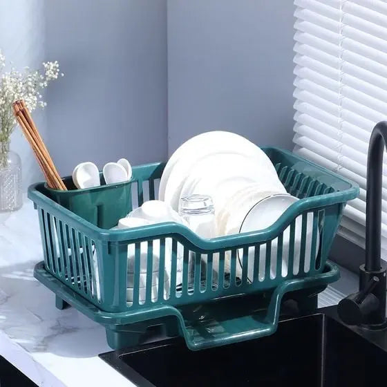 Frendorf | Doppellagiges Abtropfgestell für Geschirr und Besteck – Platzsparende Lösung