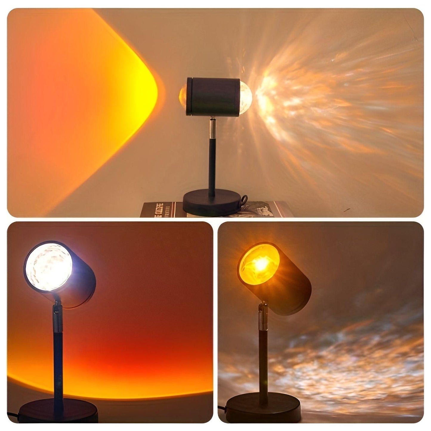 Frendorf | SolAura – USB-Sonnenuntergang-Projektionslampe für warme und stimmungsvolle Beleuchtung