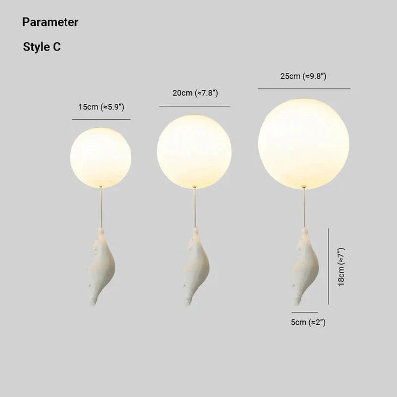 Frendorf | DreamyBear Lampe - Kinder-Deckenlampe mit Bär und Ballon