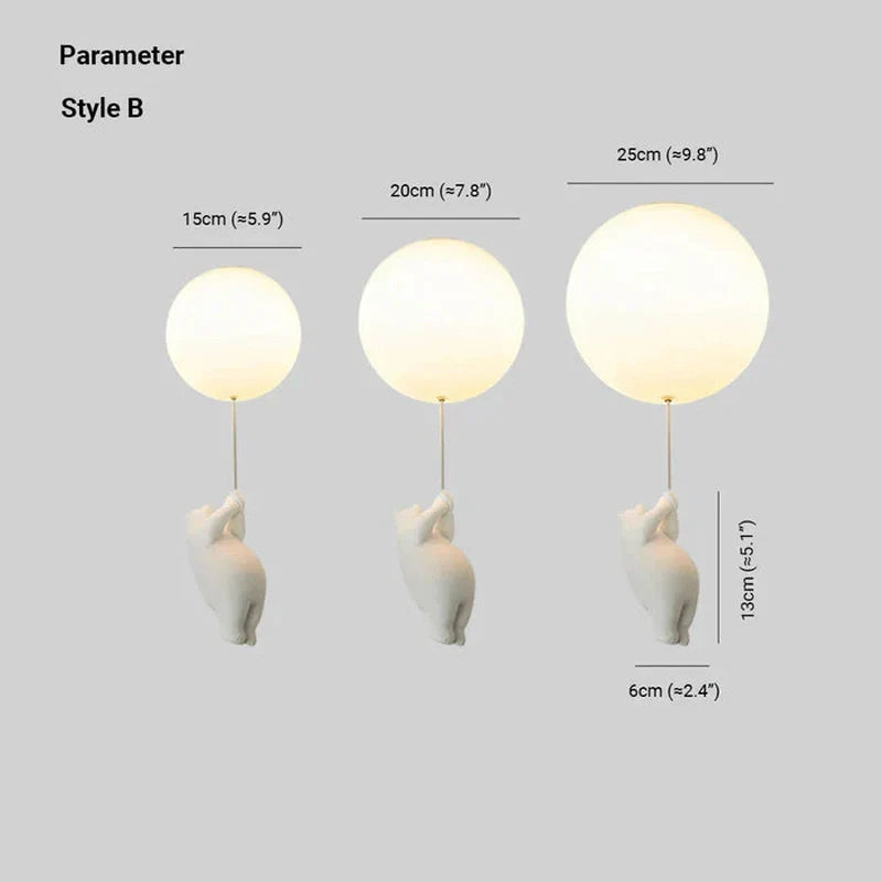 Frendorf | DreamyBear Lampe - Kinder-Deckenlampe mit Bär und Ballon