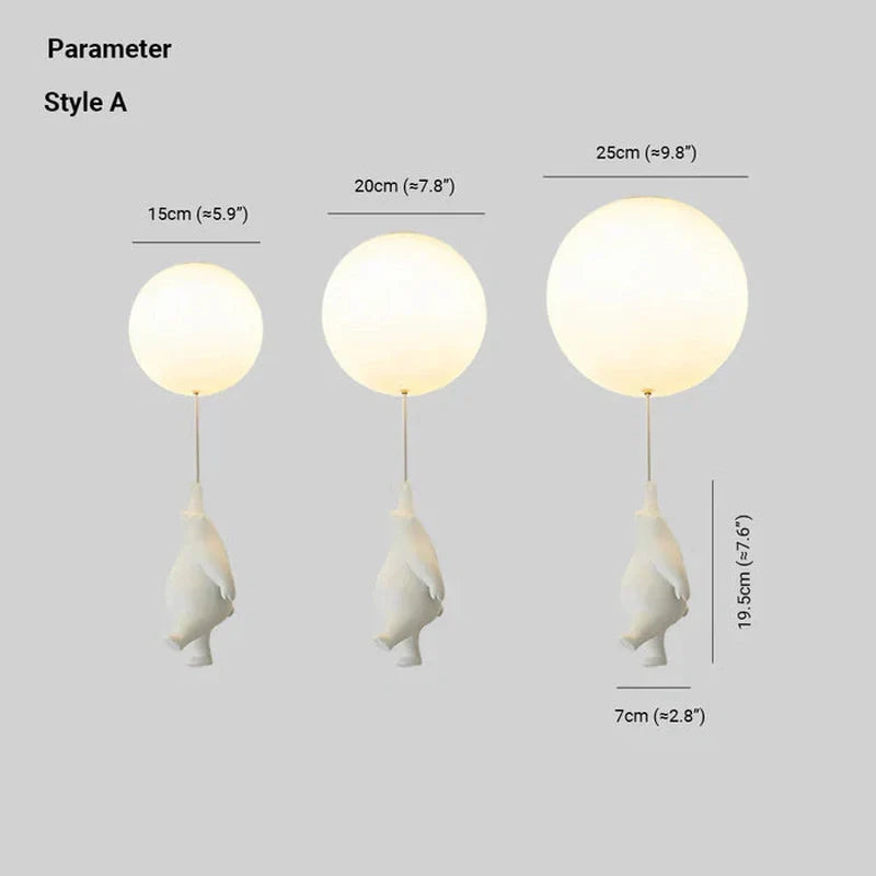 Frendorf | DreamyBear Lampe - Kinder-Deckenlampe mit Bär und Ballon