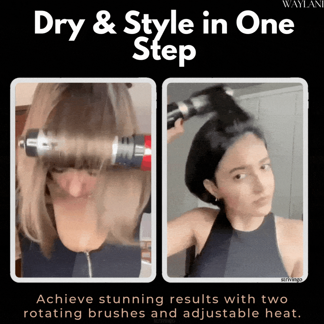 Frendorf | 3-in-1 Rotierender Haartrockner und Styler mit einstellbarer Temperatur für mühelose Locken und Wellen