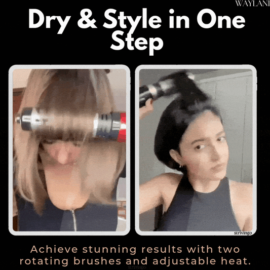 Frendorf | 3-in-1 Rotierender Haartrockner und Styler mit einstellbarer Temperatur für mühelose Locken und Wellen
