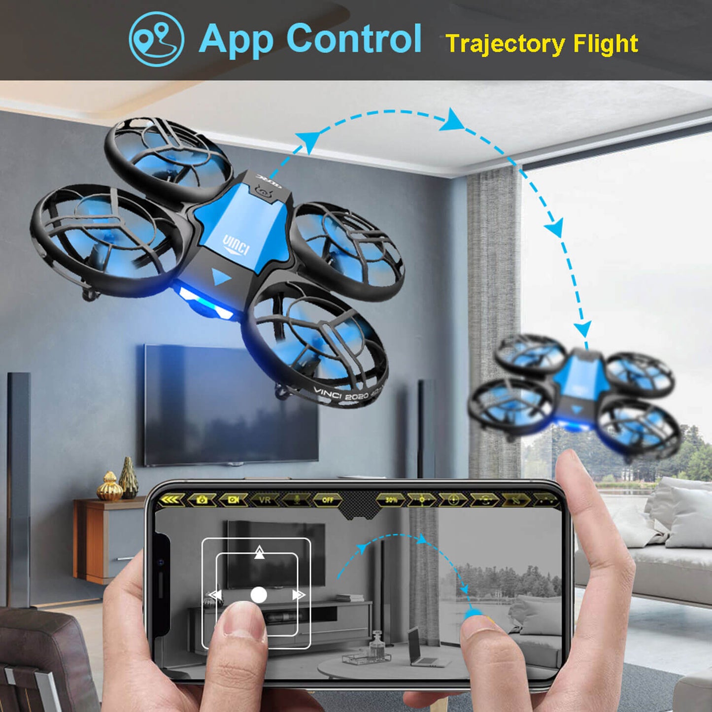 Frendorf | Kamera für Anfänger | Fliegender RC-Quadrocopter mit Gesten- und Mobilsteuerung
