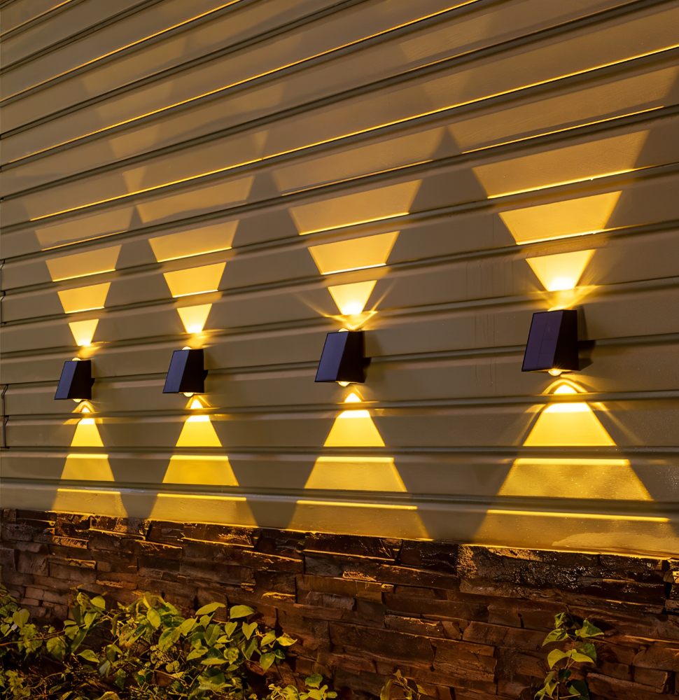 Frendorf | DualLit Solarleuchten Garten - Up Down IP54 Außenwandleuchte Modern - Wandleuchte Solar