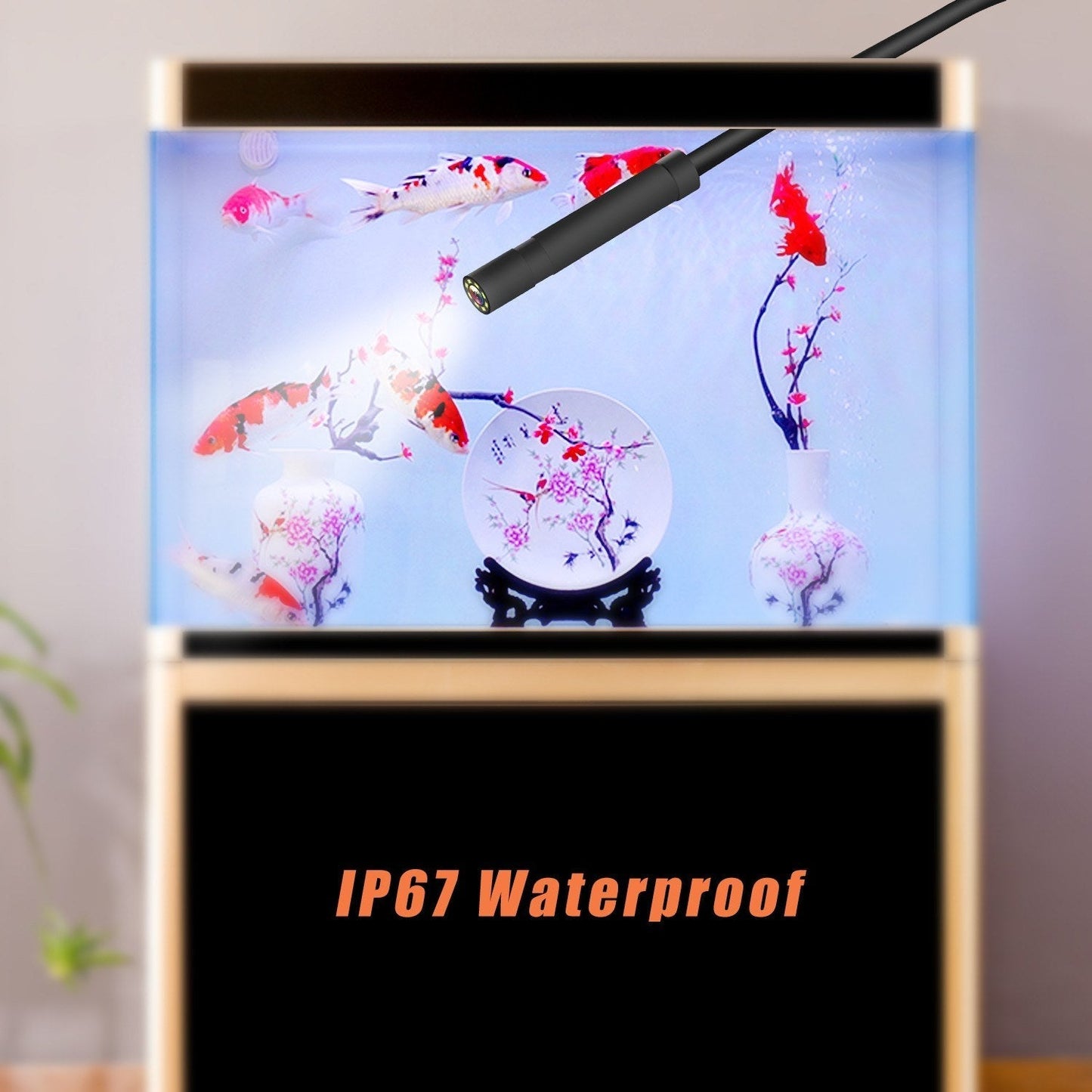 1080P HD 4.3 Zoll LCD Handheld-Endoskop, IP67 wasserdicht, 8mm Kamera mit 8 LEDs (5M weichem Kabel)