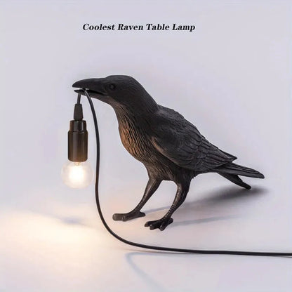 E14-Birne mit Stecker Gotische Rabenlampe Vintage Harz Vogel Lampe für Nachttisch, Büro, Wohnzimmer Bauernhaus Art Deco Stil