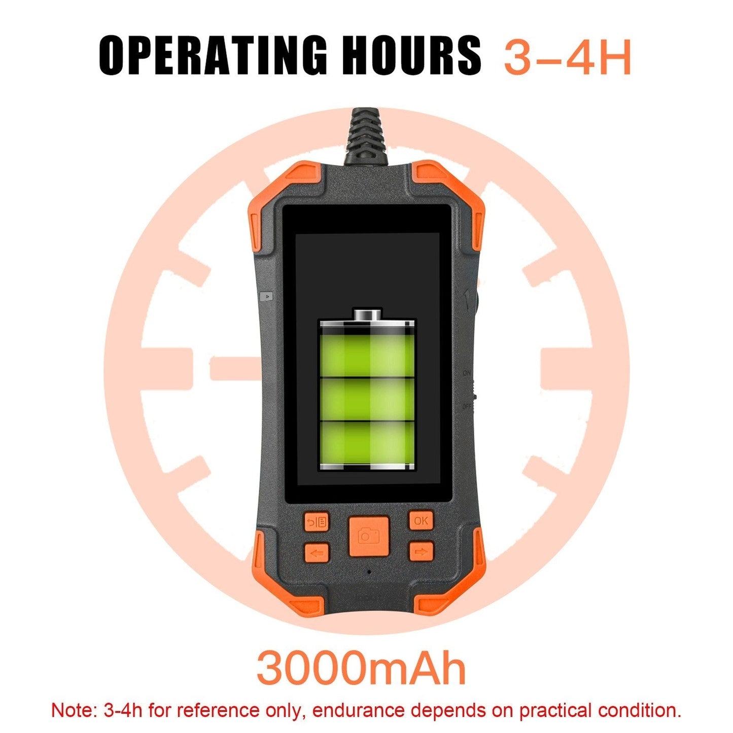 4.3 Zoll 1080P Industrie-Endoskop - 5.5mm Linse, semi-rigides Kabel, IP67 wasserdicht, LED-Licht, TF-Kartensteckplatz - Ideal für Auto-Reparatur & Rohrinspektion