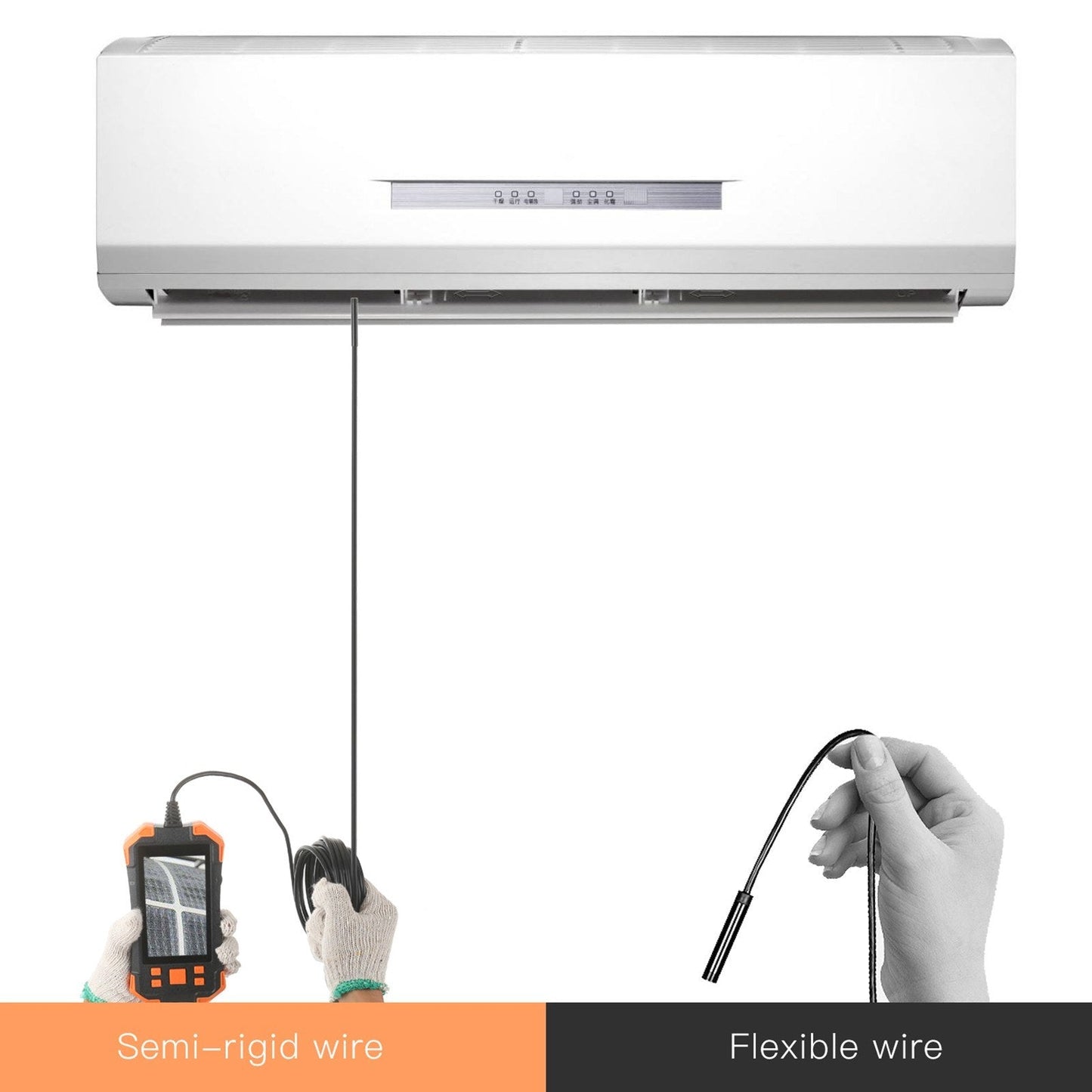 4.3 Zoll 1080P Industrie-Endoskop - 5.5mm Linse, semi-rigides Kabel, IP67 wasserdicht, LED-Licht, TF-Kartensteckplatz - Ideal für Auto-Reparatur & Rohrinspektion