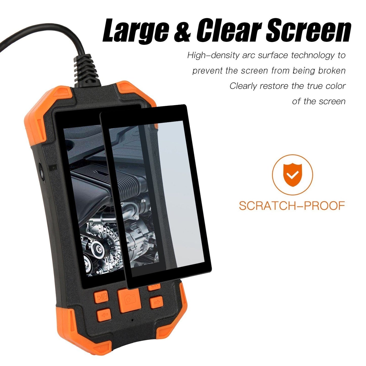 4.3 Zoll 1080P Industrie-Endoskop - 5.5mm Linse, semi-rigides Kabel, IP67 wasserdicht, LED-Licht, TF-Kartensteckplatz - Ideal für Auto-Reparatur & Rohrinspektion