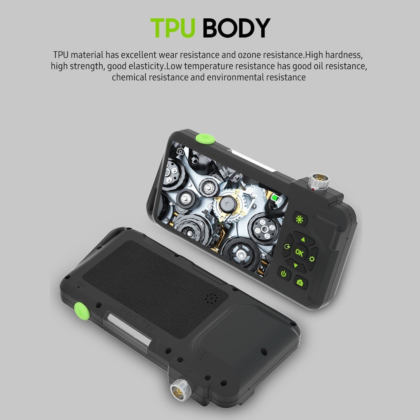 4,5-Zoll IPS Industrie-Endoskop, 1080P HD Borescope Kamera mit 6 LEDs, IP67 wasserdicht, TF-Kartensteckplatz