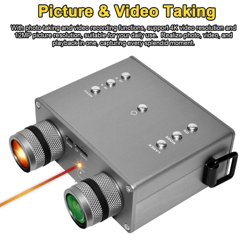 4K Infrarot-Nachtsichtkamera, 600M Voller Dunkelheit, 3.0 IPS-Bildschirm, 8X Zoom, Foto & Video, Outdoor-Camping, Jagd, Angeln