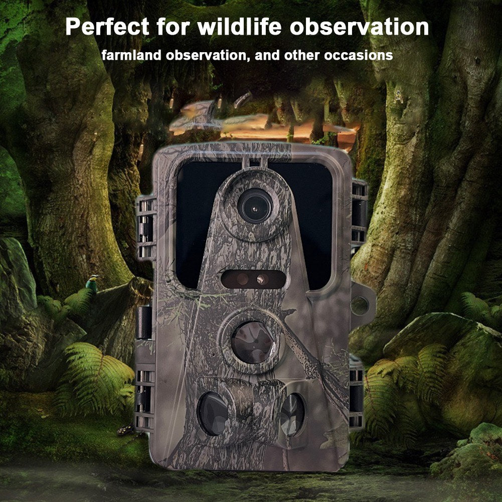 16MP 1080P Wildkamera mit 120° Weitwinkel, Nachtsicht, IP66 wasserdicht, 2.0 IPS Display, schneller 0.8s Auslöser, Infrarot-Tracking, 3 PIR-Objektive, 42 LEDs, unterstützt 32GB