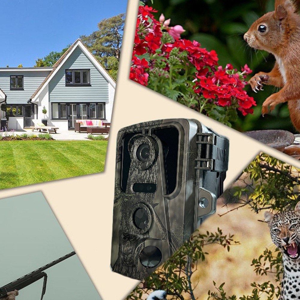 16MP 1080P Wildkamera mit 120° Weitwinkel, Nachtsicht, IP66 wasserdicht, 2.0 IPS Display, schneller 0.8s Auslöser, Infrarot-Tracking, 3 PIR-Objektive, 42 LEDs, unterstützt 32GB