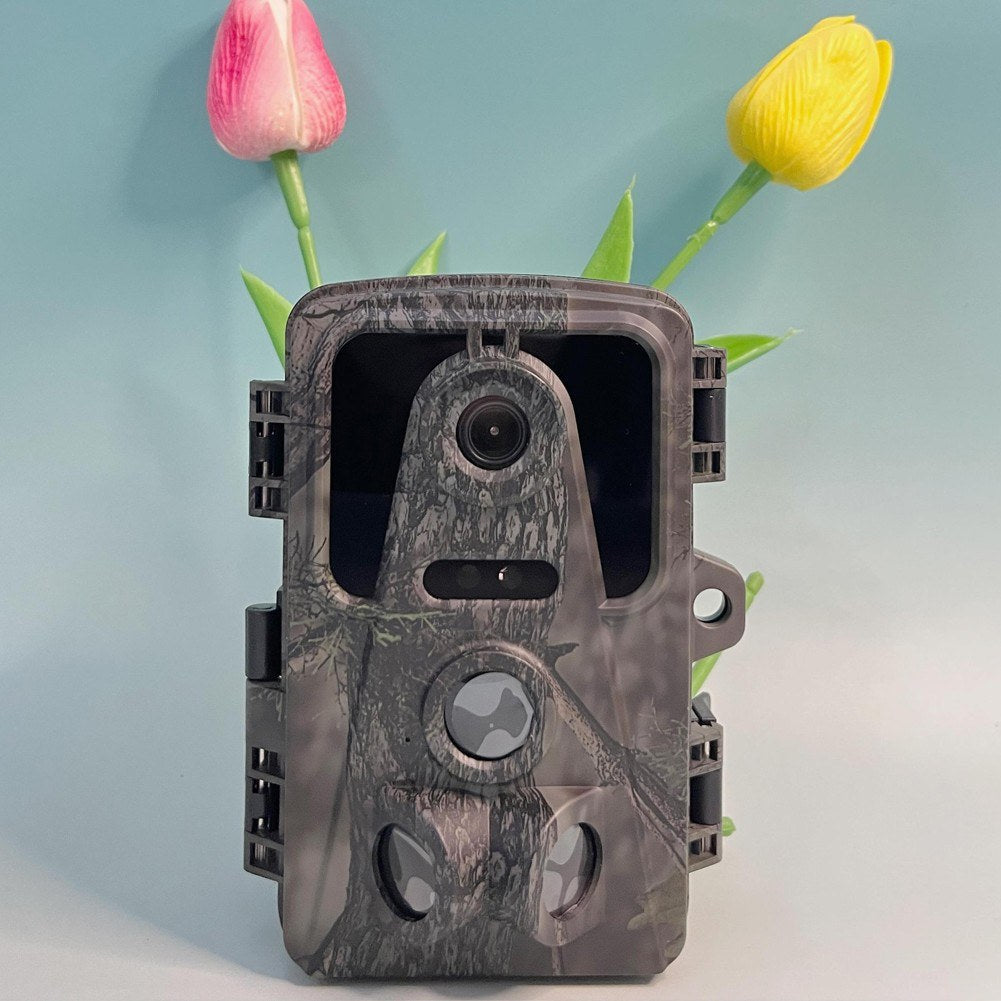 16MP 1080P Wildkamera mit 120° Weitwinkel, Nachtsicht, IP66 wasserdicht, 2.0 IPS Display, schneller 0.8s Auslöser, Infrarot-Tracking, 3 PIR-Objektive, 42 LEDs, unterstützt 32GB