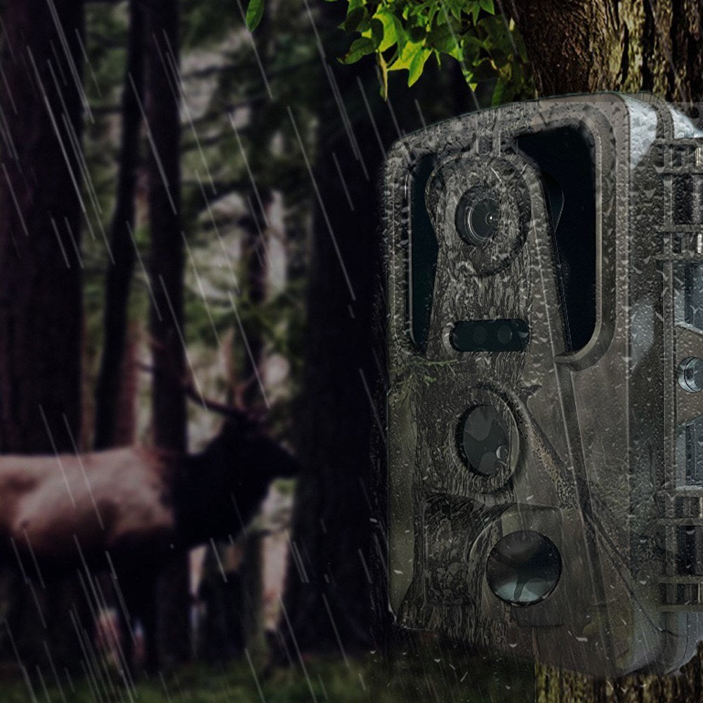 16MP 1080P Wildkamera mit 120° Weitwinkel, Nachtsicht, IP66 wasserdicht, 2.0 IPS Display, schneller 0.8s Auslöser, Infrarot-Tracking, 3 PIR-Objektive, 42 LEDs, unterstützt 32GB