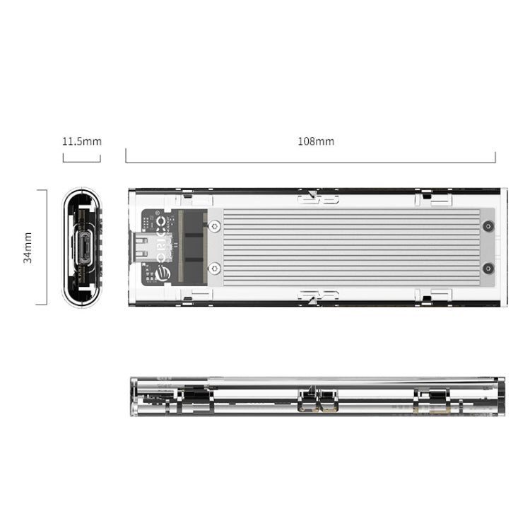 Frendorf | ORICO TCM2-C3 NVMe M.2 SSD Gehäuse (10Gbps)(Silber)